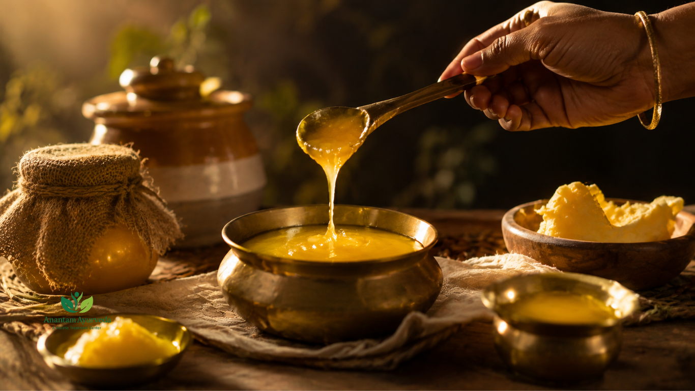 Cow Ghee Ghrita for Ayurvedic Foot Massage